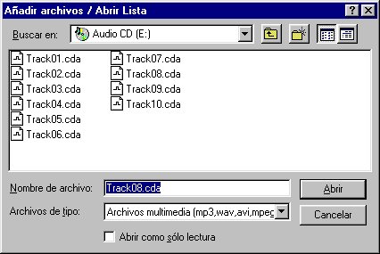 Incluir ficheros en lista