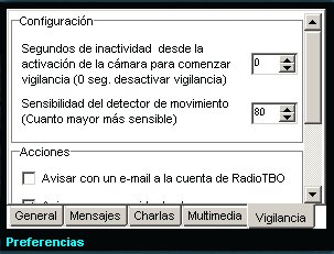 Ventana de preferencias: Vigilancia